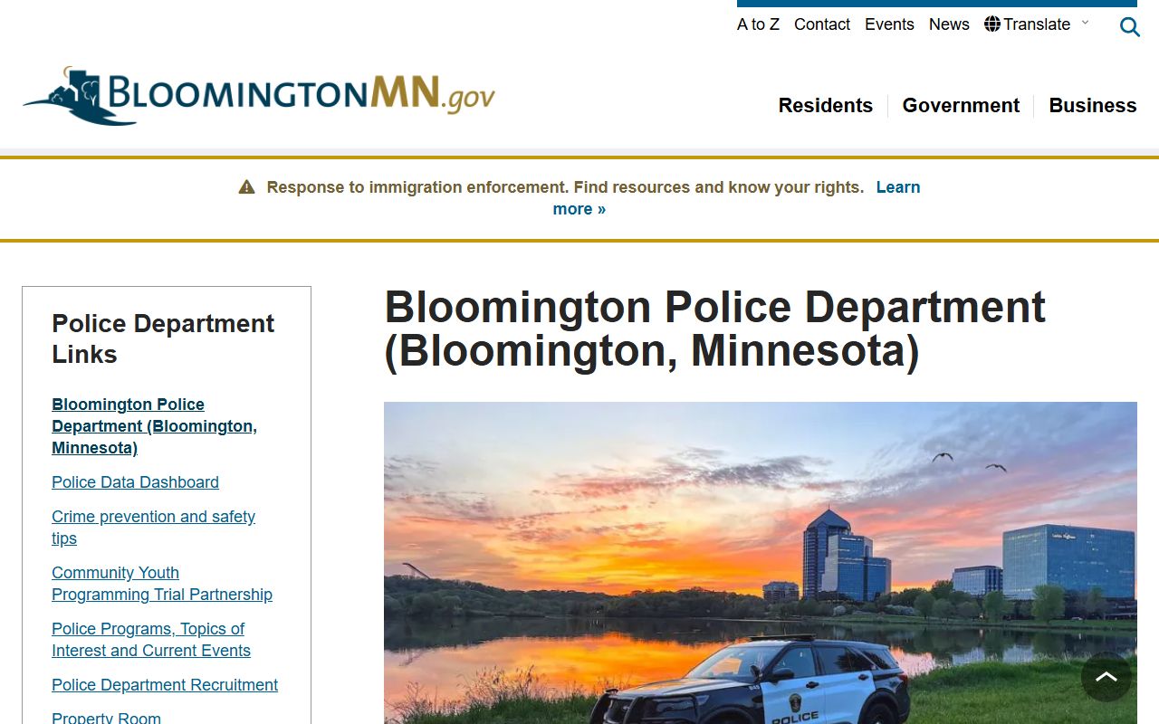 Bloomington Police Department inmate population records