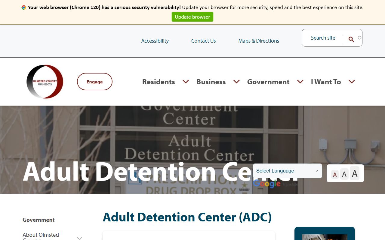 Olmsted County Adult Detention Center inmate population