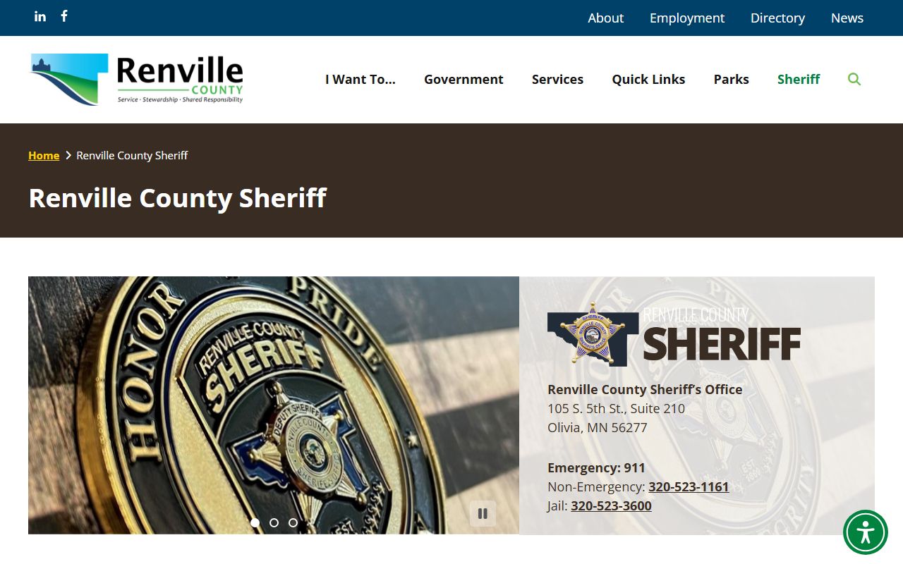 Renville County Sheriff inmate population records