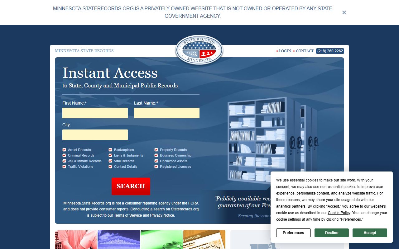 Cass County Minnesota inmate population state records